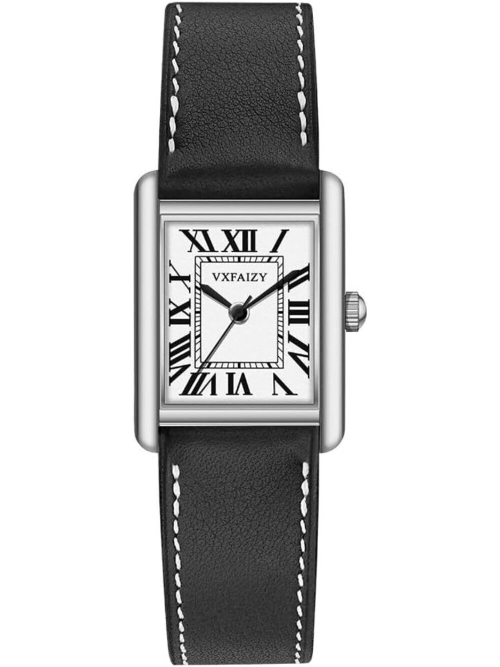 Vintage Rectangular Women's Watch with Roman Numerals - Elegant Timepiece